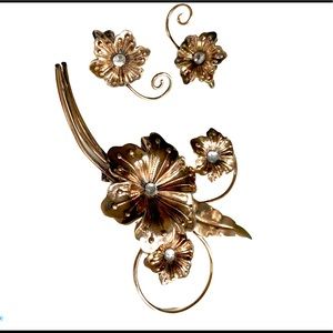 Vintage earrings and matching brooch